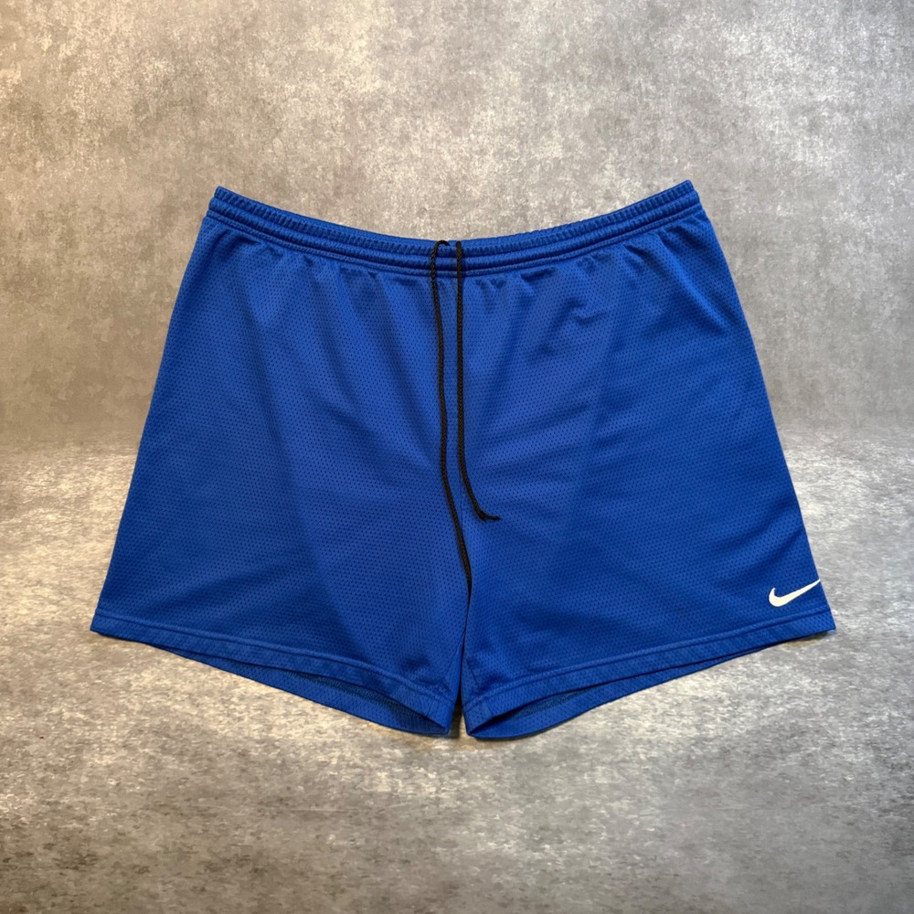 Vintage Nike Mesh Athletic Shorts XXL Royal Blue Made in USA‎ Swoosh Mens